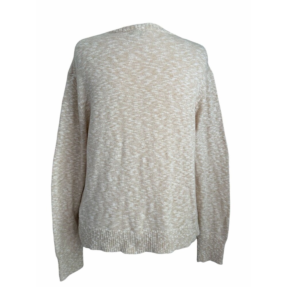 J.Crew Marled Beach Crewneck Sweater Textured Knit Coastal Preppy Size L - Picture 3 of 10